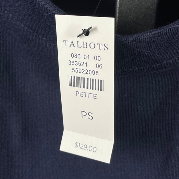 NEW Talbots Dress Womens Small petite blue sheath shift nautical casual classic - Picture 5 of 9